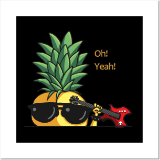 Heavy Metal Pineapple - Cute Funny Posters and Art